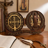 St. Benedict's Exorcism Medal Christian Wall Plaque - Best Christmas Gift - product view