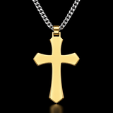 Modern Two-Tone Cross Necklace – A Bold Daily Reminder of Faith
