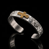 Stainless Steel Two-Tone Cross Cuff Bracelet – Christian Faith Jewelry