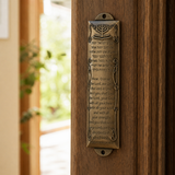 Vintage Doorpost Scripture Case with Deuteronomy 6:4–9 Scroll – Alloy Home Blessing Plaque