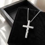 Twisted Hammered Textured Cross Pendant Necklace