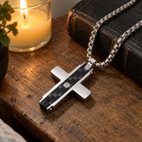 Modern Carbon Fiber Cross Necklace – A Bold Symbol of Faith & Strength