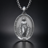 S925 Silver/Titanium Steel ‘Miracle’ Medallion Necklace - product view
