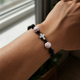 Sports Faith Baseball Bead Cross Adjustable Braided Bracelet