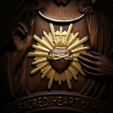 Sacred Heart of Jesus Hand-Carved Beechwood Relief - Divine Mercy Home Altar Decor
