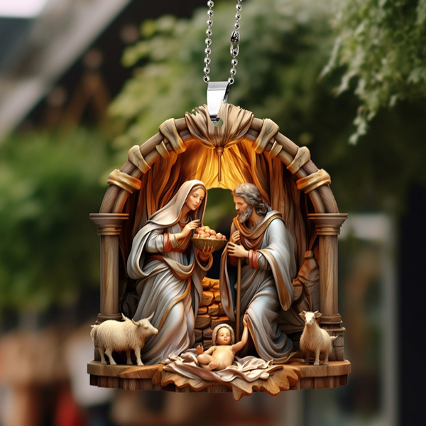 7 Styles Nativity Scene Acrylic Pendants | Christian Christmas Decor for Car Rearview Mirror, Backpack & More