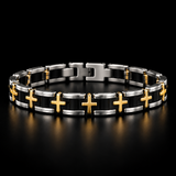 Men's Stainless Steel Cross Bracelet – Christian Faith Jewelry | Silver & Gold-Tone Options