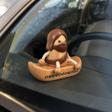 Handcrafted Jesus Car Display Number Plate Ornament, Made from Walnut and Beech Wood