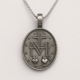 Pure Tin Miraculous Medal Virgin Mary Necklace