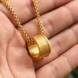Lord’s Prayer Ring Loop Pendant Necklace