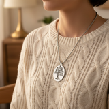Female model cream knit - casual everyday