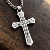 Modern Two-Tone Cross Necklace – A Bold Daily Reminder of Faith