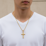 Gold Cross - White Tee Lifestyle