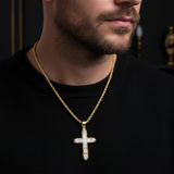 Gold Cross Worn Dark Studio