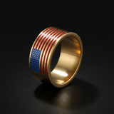 Gold Flag Ring - Side Profile
