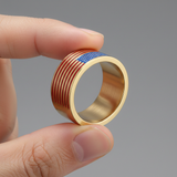 Gold Flag Ring - Two Finger Hold