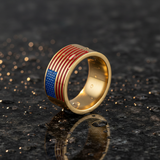Gold Flag Ring - Wet Granite Cinematic