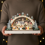 Wooden Christmas LED Village Bridge Light – A Cozy Winter Wonderland in Your Home for Christian home decor and prayer spaces