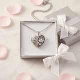 Light grey box white ribbon roses - marble romantic