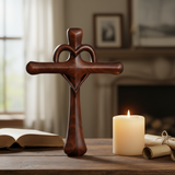Love Cross Wooden Carving - Home Setting