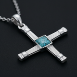 Macro detail - ribbed silver turquoise