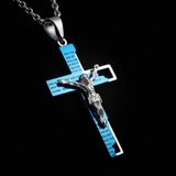 Macro - Jesus figure blue scripture extreme detail