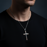 Male model dark studio - black shirt editorial