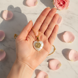 Palm overhead - rose petals white marble