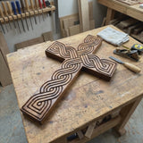 Handcrafted Beechwood Plaited Wall Cross – Natural Wood Finish