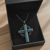 ‘By His Wounds’ Turquoise Crown of Thorns Cross — Comes with a 24-inch chain