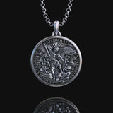 Archangel Michael S925K Silver Round Necklace