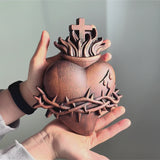 Holy Family Three Sacred Hearts Wooden Wall Decoration