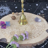Pentagram Brass Hand Bells Metal Altar Bells Ceremonial Ornament Restaurant Bells Call Reminder Bells