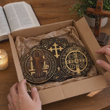 St. Benedict's Exorcism Medal Christian Exorcism Plaque - Wall Decor