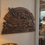 Hand-Carved Beechwood Noah’s Ark Wall Art – God Keeps His Promises (Genesis 9:13) | Christian Home Decor