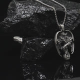 PURE TIN Dragon Encircled Cross Silver Christian Men Necklace