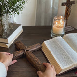 Hand-Carved Beechwood Intertwined Cross of Unity in Christ