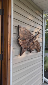 Eagle & Flag Wood Wall Plaque - Handcrafted American Heritage Tribute