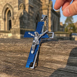 Stainless Steel Cross Pendant with Scripture – Comes with a 24-inch chain