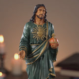 Hand-Carved Beechwood Statue of the Sacred Heart of Jesus — Hand-Painted Edition
