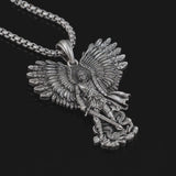 S925K Silver Saint Michael Pendant: Courage in the Heart