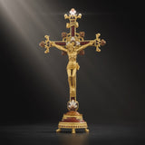 Hand-Painted Metal Jesus Christ Crucifix: Sacred Home Decor