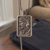 S925 Sterling Silver Jesus & Lion Cross Pendant Necklace – Christian Faith Jewelry for Men