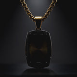 Radiant Shield Pendant Necklace – Titanium Steel Faith-Inspired Men's Necklac