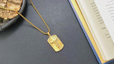 Mens gold color Lord's Prayer & Crucifix Jesus Piece Christ Dog Tag Pendant 24"inch Miami Cuban Chain Hip Hop Necklace