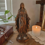Hand-carved boxwood icon of the Immaculate Heart of Mary