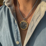 Two-Tone St. Michael Archangel Protection Medal Stainless Steel Necklace