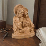 Hand-carved beechwood statue of the Holy Family – Jesus, Mary and Joseph