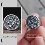Stylish Lion Round Stainless Steel Men's Ring