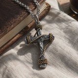 Hand-Wrapped Antique Copper Cross Necklace – Christian Faith Pendant